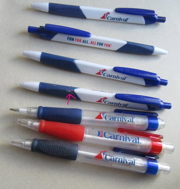 Carnival Cruise Pen Lot Retired Cruise Memorabilia
