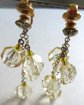 1960's Faceted Lucite Citrine Rhinestone Clip Earrings