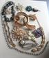 Rhinestone Harvest Lot Halbe Signed  Pin Jewelry Making Destash