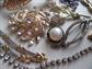 Rhinestone Harvest Lot Halbe Signed  Pin Jewelry Making Destash