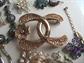 Rhinestone Harvest Lot Halbe Signed  Pin Jewelry Making Destash
