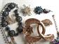 Rhinestone Harvest Lot Halbe Signed  Pin Jewelry Making Destash
