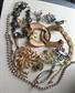 Rhinestone Harvest Lot Halbe Signed  Pin Jewelry Making Destash