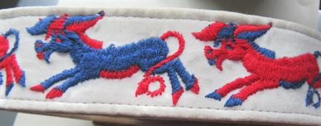 Vintage 1970's Swank Signed Democrat Embroidered Belt RARE