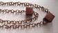 Mid Century Bakelite Infused Wood Cube Chain Necklace