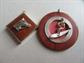 Vintage Mid Century Bakelite Infused Pendants Horse And Surfer