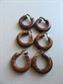 Vintage Bakelite Infused Wood Clip Earrings