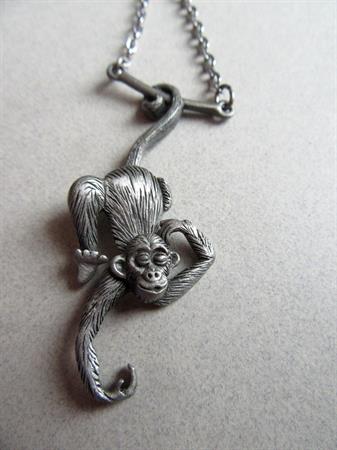 Vintage JJ Monkey Necklace Never Worn Articulated Signed Jewelry