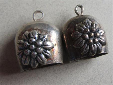 Vintage Two Edelweiss Bells Austria Jewelry Making Supplies