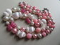 1950's Pink Cotton Candy Necklace Japan Vintage Jewelry
