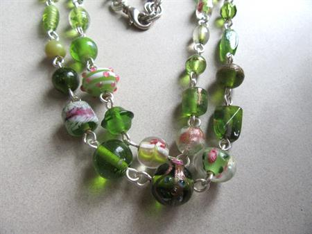 Glass Wedding Cake Venetian Glass Necklace Chain