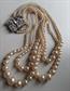 Vintage 1950's Cream Glass Pearls Are Rhinestone Clasp Never Worn