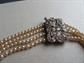 Vintage 1950's Cream Glass Pearls Are Rhinestone Clasp Never Worn