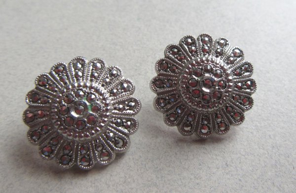 Vintage Marcasite Clip Earrings