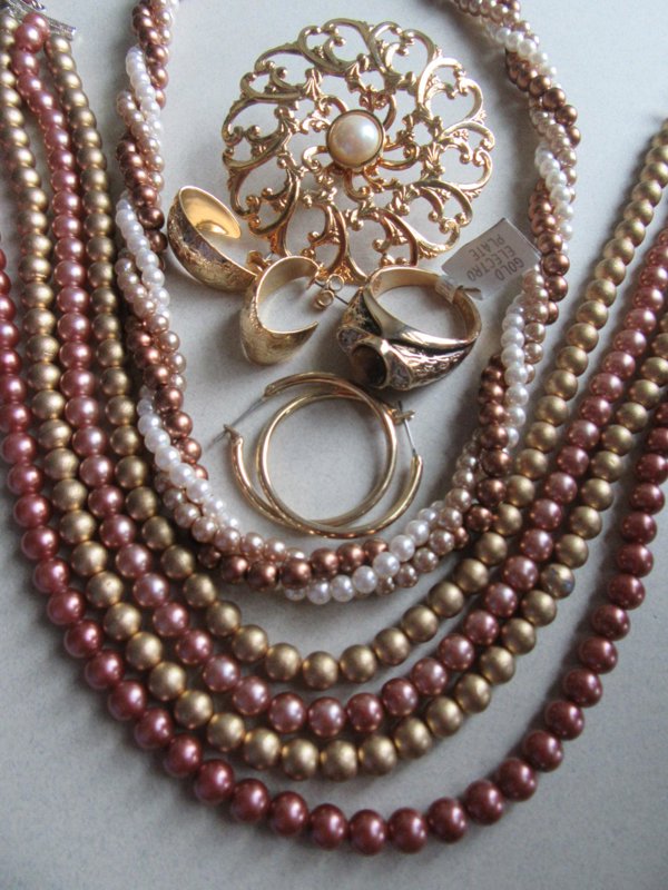 Vintage Jewelry Lot Necklaces Earrings Men's Ring