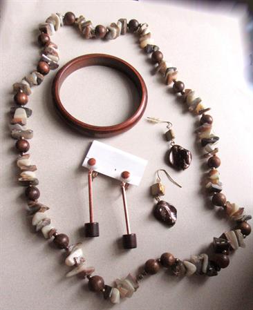 Vintage Jewelry Lot Infused Bakelite Mother of Pearl