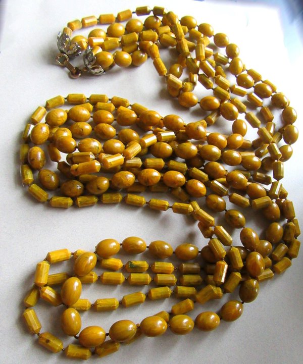 1960's Mod Swirly Lucite Long Multi Strand Necklace