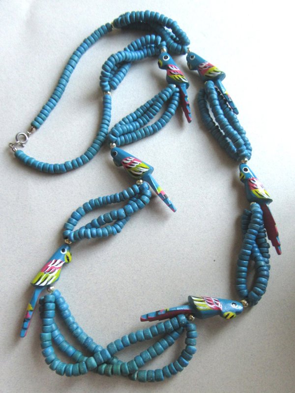 Vintage 1980's Parrot Tropical Necklace Jimmy Buffet Fan