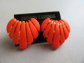 1980's Neon Orange Pierced Earrings Korea Never Worn
