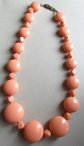 1980's Peach Lucite Necklace Vintage Jewelry