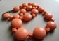 1980's Peach Lucite Necklace Vintage Jewelry