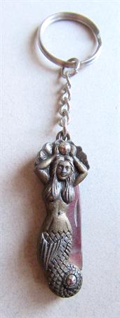 Vintage Mermaid Pocket Knife Keyring Never Used