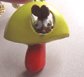 Vintage Anthropomorphic Mushroom Pendant Necklace Google Eyes Articualted