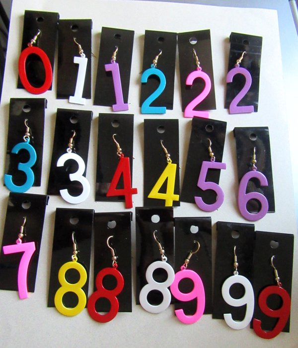 Vintage 1980's Number Pierced Single Earrings Never Worn Your Choice Birthday Gift