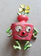 Anthropomorphic Flower Vase Pin Google Eyes JJ Jonette 
