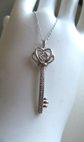 Sterling And 10k Genuine Diamond Key Pendant on Chain Never Worn W/Tag Fine Jewelry