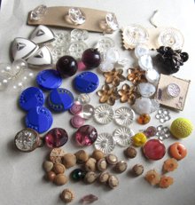 Vintage Glass Buttons Lot Some Tinies Art Deco And More