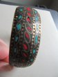 Boho Brass Inlay Bangle Bracelet