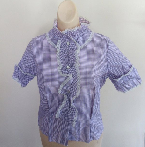 Vintage 1950's Purple Checkered Blouse Never Worn