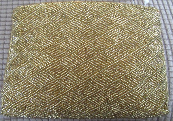 Vintage 1990's Gold Beaded Evening Purse