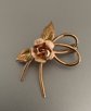 Vintage Krementz Gold Plate Rose Pin Signed Jewelry