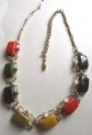 Vintage Bakelite Multi Color Choker Necklace