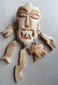 Vintage Carved Bone Tribal Mask Charms Pin Fugue 