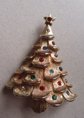 Vintage JJ Rhinestone Christmas Tree Pin Signed Jewelry