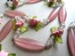 Vintage Mod 1960's Lucite Pink Flowers and Leaves  Necklace