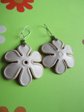 Vintage Mod 1960's Vinyl Flower Pierced Earrings