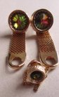 Vintage Heliotrope Rivoli Crystal Wrap Cufflinks and Tie Tac Set 