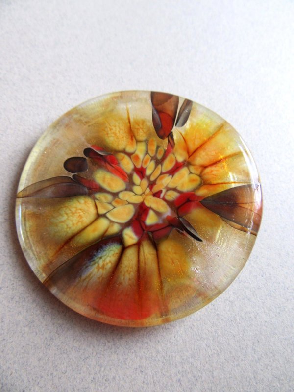 Trippy Art Glass Pin Brooch 