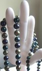Blue and Green Hand Knotted Glass Pearls Long Necklace