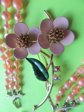 Vintage Jewelry Lot 1950's Necklace and Two Floral Pins