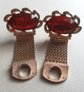 Vintage Swank Red Rhinestone Cufflinks and Free Tie Tac Men's Jewlery