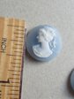 Vintage Wedgwood Blue Small Resin Round Cameos 24 Pc Lot Jewelry Making Supplies