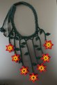 Hand Beaded Drippy Hanging Flowers Necklace Summer Jewelry hippie Boho