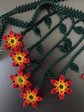 Hand Beaded Drippy Hanging Flowers Necklace Summer Jewelry hippie Boho