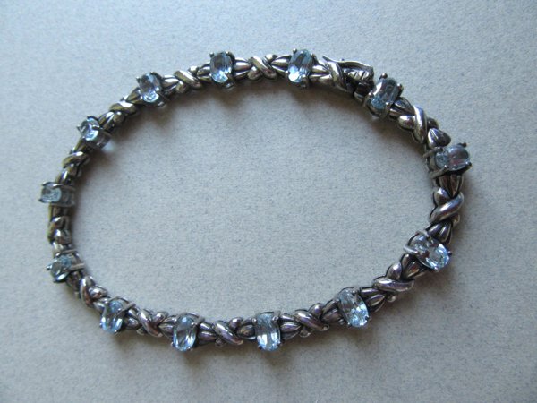 Sterling Silver Blue Stones Bracelet Fine Jewelry