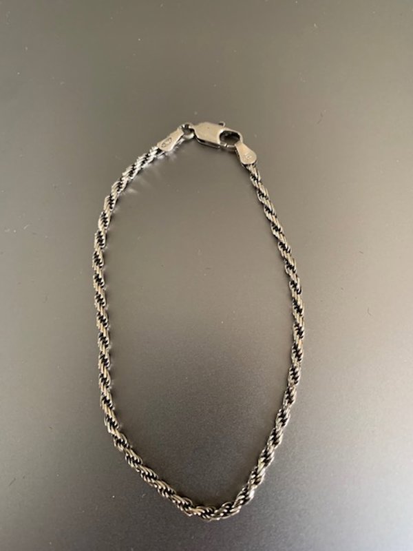 Sterling Silver Rope Bracelet 7 3/4: Fine Jewelry